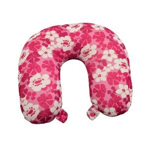 Cloudz Pink Floral Beaded Neck Travel Pillow
